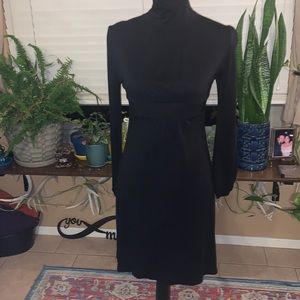 Black dress. Long sleeve, mock neck, stretch material